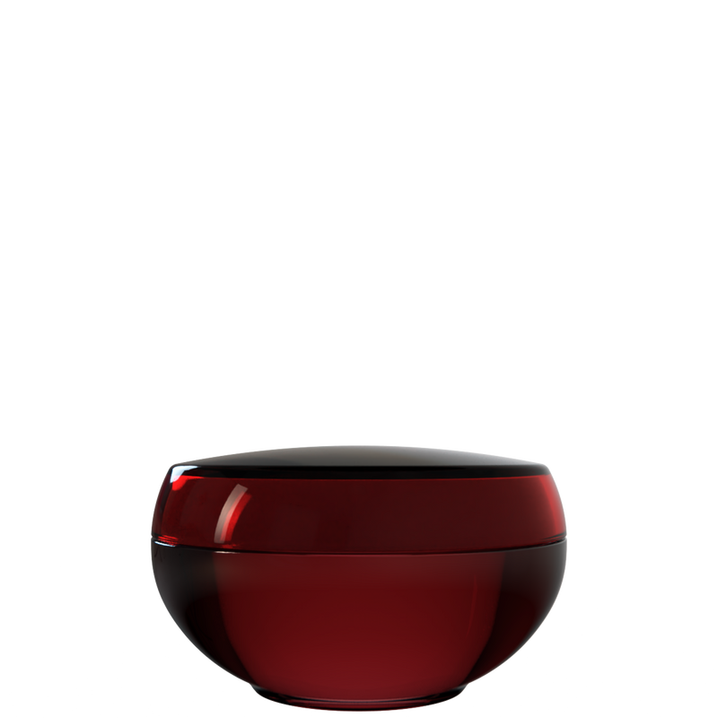 Ju 12 interchangeable cosmetic holder in translucent burgundy, front view