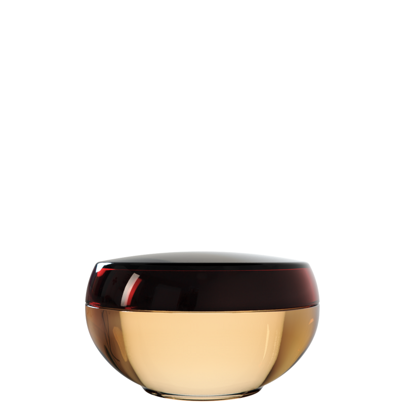 Ju 18 interchangeable cosmetic holder, black cap with a sand body, front view