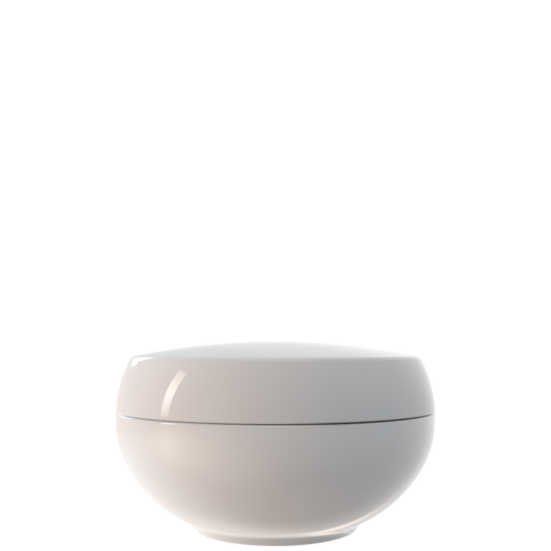 Ju 01 interchangeable cosmetic holder in light grey, front view