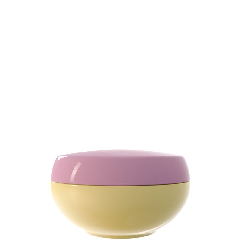 Ju 37 interchangeable cosmetic holder, dusty rose cap with a sand body, front view