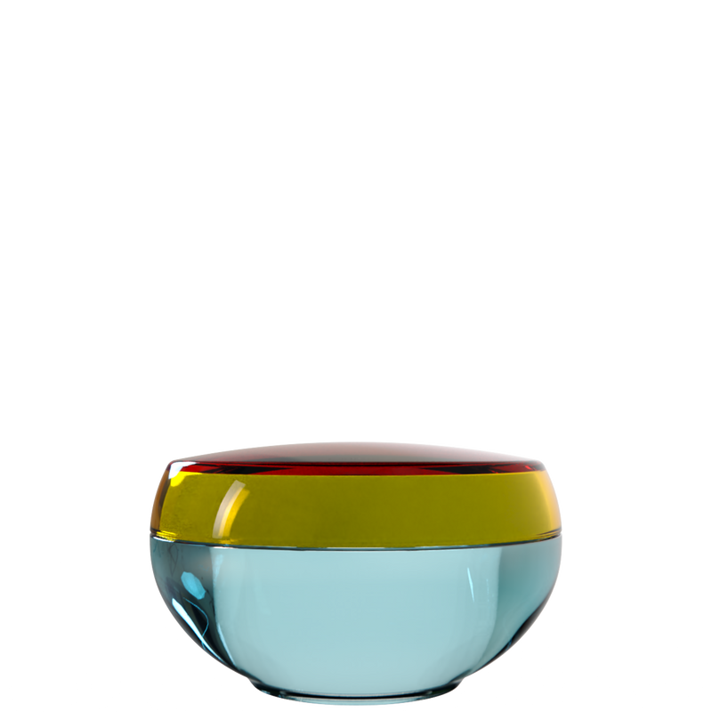 Ju 41 interchangeable cosmetic holder, olive cap with an aqua body, front view