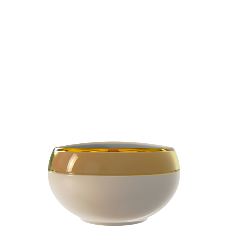 Ju 44 interchangeable cosmetic holder, bronze cap with a taupe body, front view