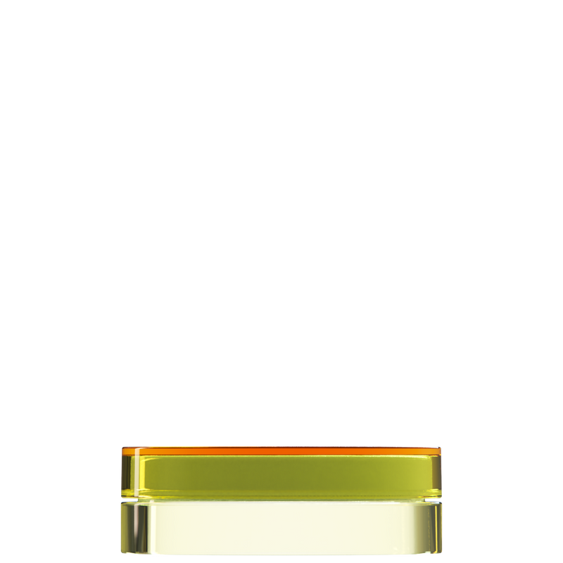 Sai 13 interchangeable cosmetic holder, orange cap with a pale yellow body, front view