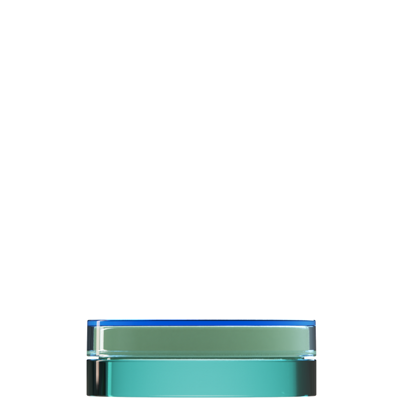 Sai 16 interchangeable cosmetic holder, blue cap with a turquoise body, front view
