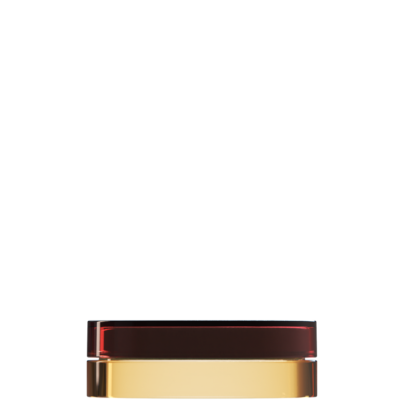 Sai 17 interchangeable cosmetic holder, dark brown cap with a sand body, front view