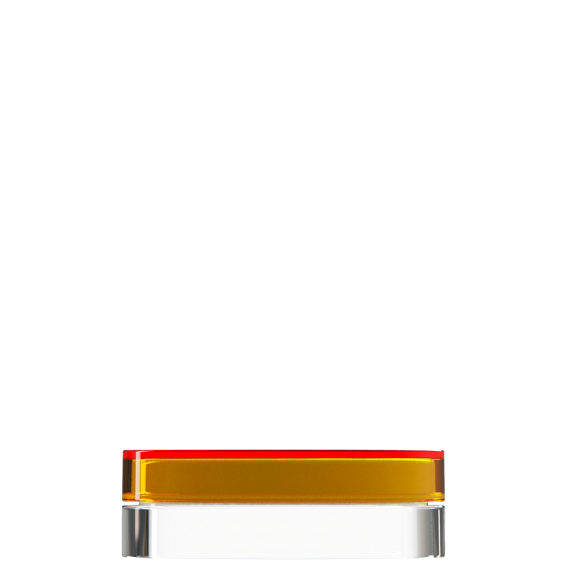 Sai 23 interchangeable cosmetic holder, gold cap with a clear body, front view