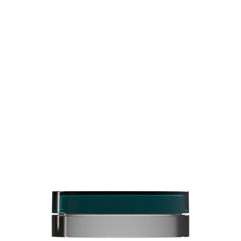 Sai 29 interchangeable cosmetic holder, dark teal cap with a grey body, front view