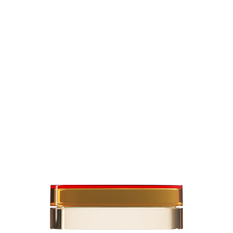 Sai 30 interchangeable cosmetic holder, red cap with a warm cream body, front view