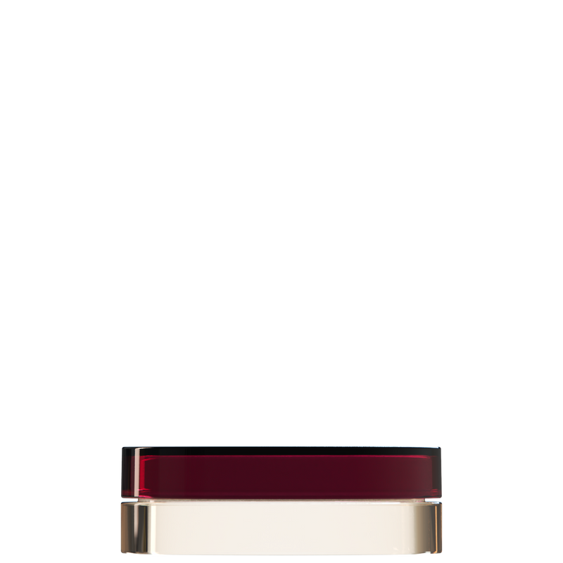 Sai 35 interchangeable cosmetic holder, burgundy cap with an ivory body, front view