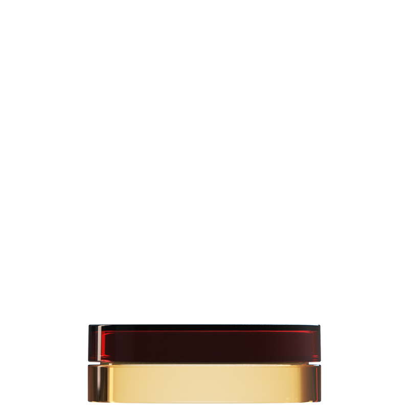 Sai 36 interchangeable cosmetic holder, dark red cap with a sand body, front view