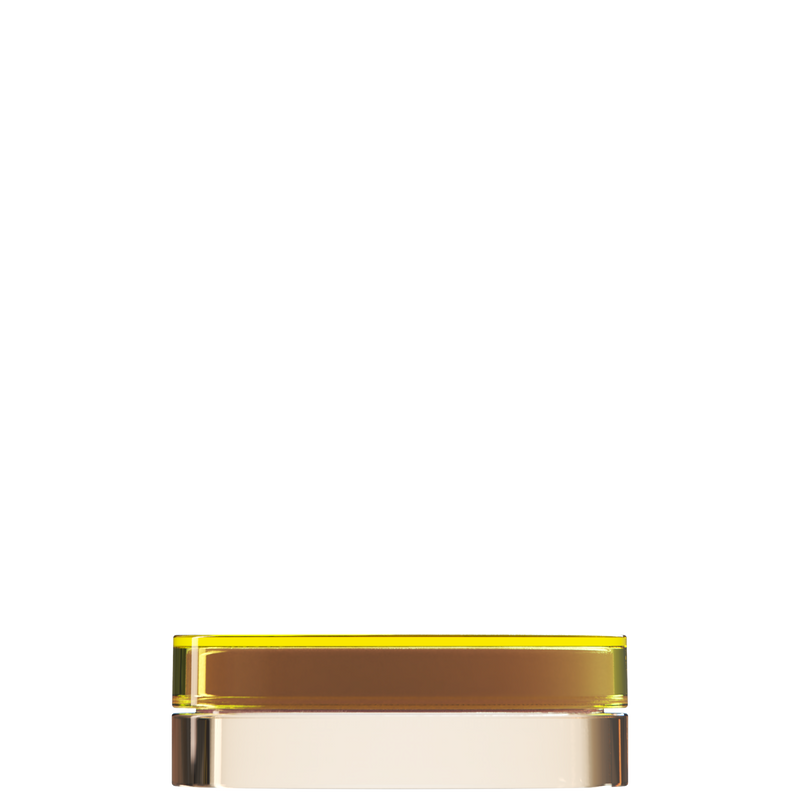 Sai 41 interchangeable cosmetic holder, yellow cap with a cream body, front view