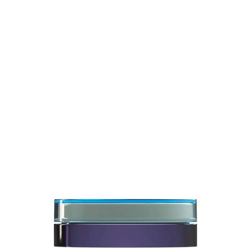 Sai 42 interchangeable cosmetic holder, blue cap with a violet body, front view