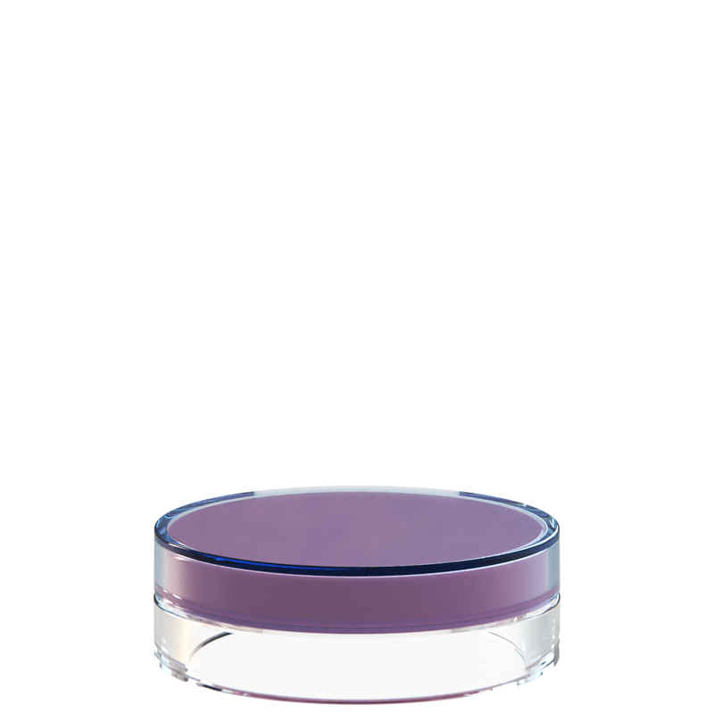 Sai 50 interchangeable cosmetic holder, layered sky blue and pink cap reading as soft lavender, angled view