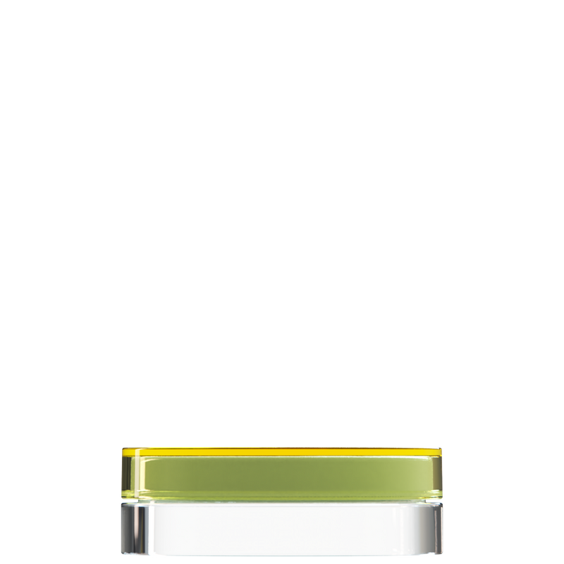Sai 06 interchangeable cosmetic holder, yellow cap with a clear body, front view