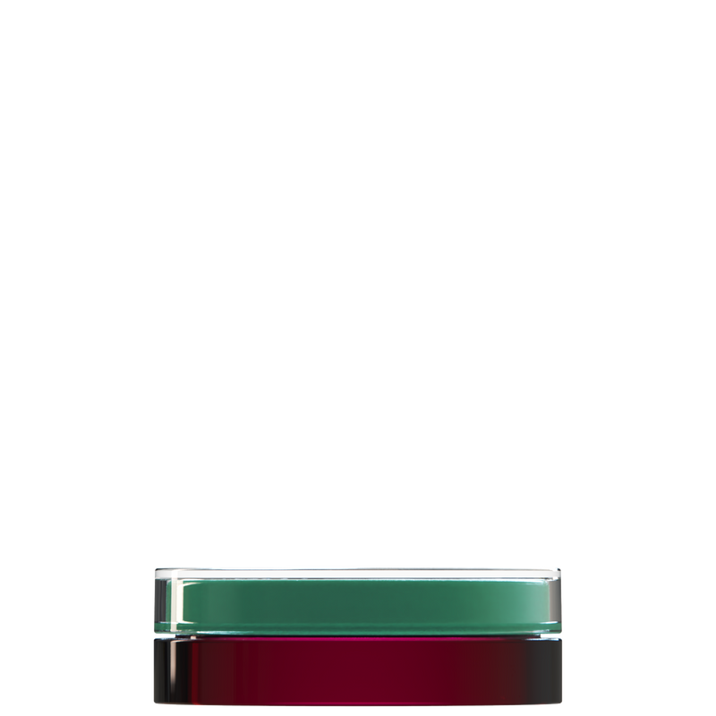 Sai 07 interchangeable cosmetic holder, green cap with a dark burgundy body, front view