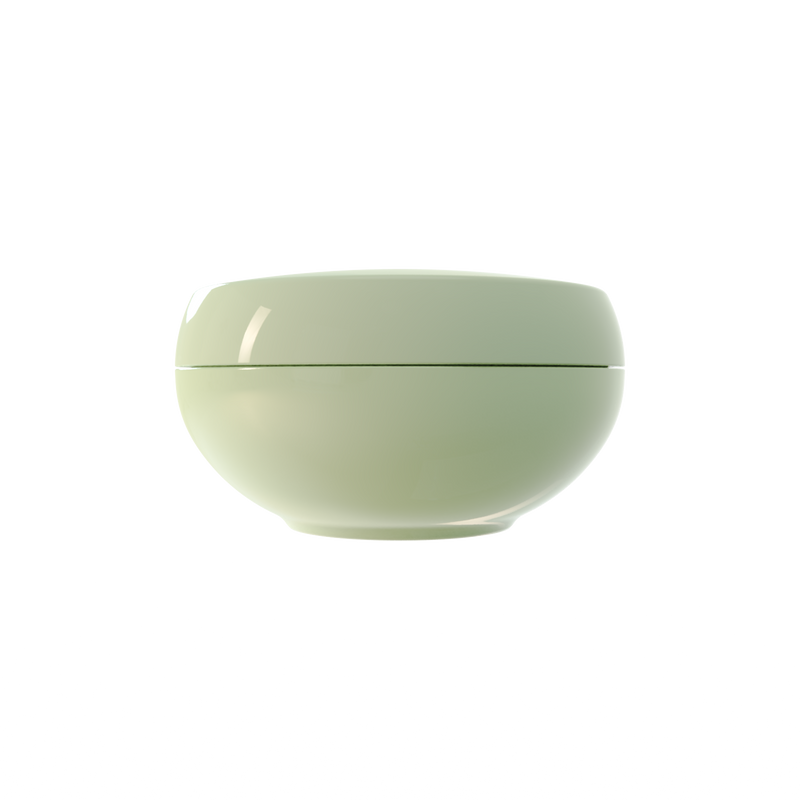 Ju 06 interchangeable cosmetic holder in sage green, front view