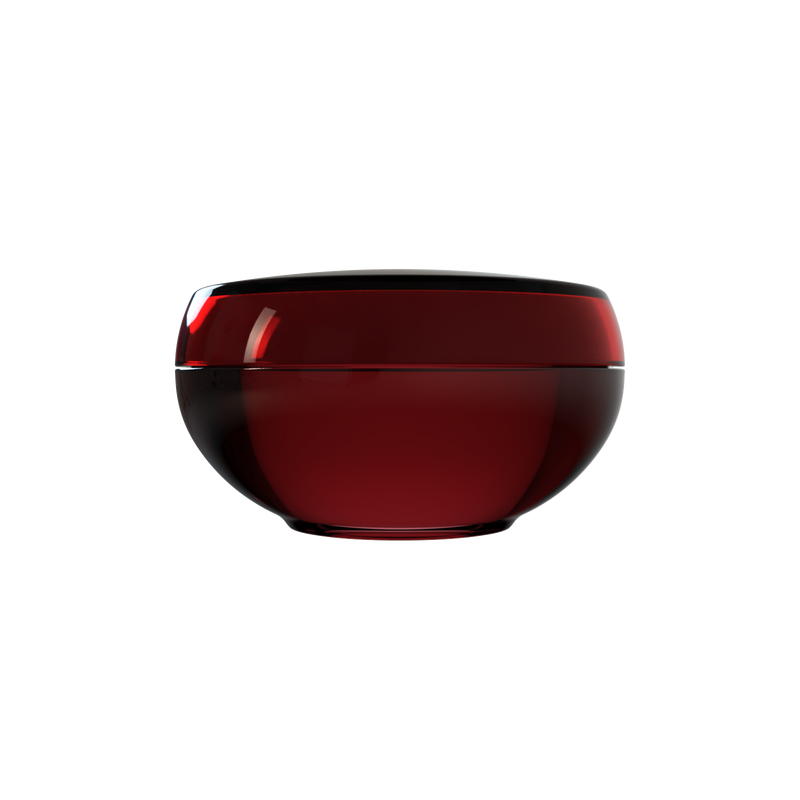 Ju 12 interchangeable cosmetic holder in translucent burgundy, front view