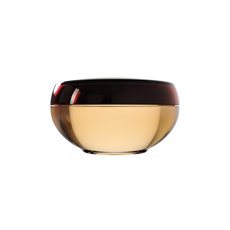 Ju 18 interchangeable cosmetic holder, black cap with a sand body, front view