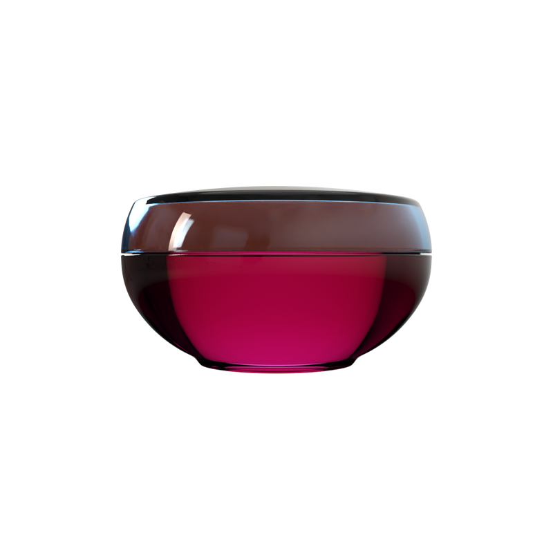Ju 23 interchangeable cosmetic holder, slate blue cap with a magenta body, front view