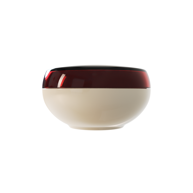 Ju 36 interchangeable cosmetic holder, dark brown cap with a taupe body, front view