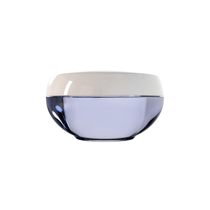 Ju 42 interchangeable cosmetic holder, light grey cap with a lavender body, front view