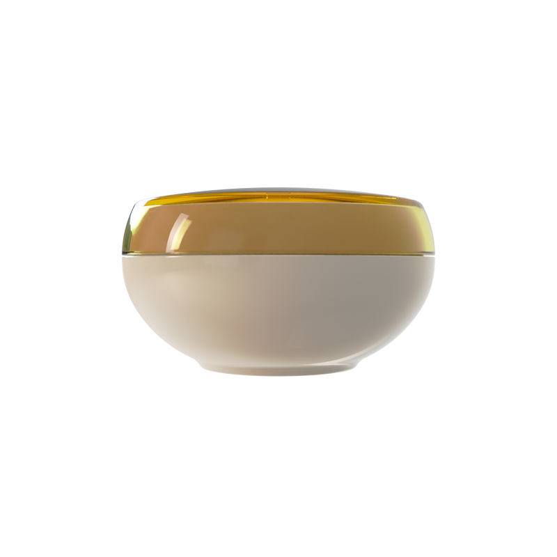 Ju 44 interchangeable cosmetic holder, bronze cap with a taupe body, front view
