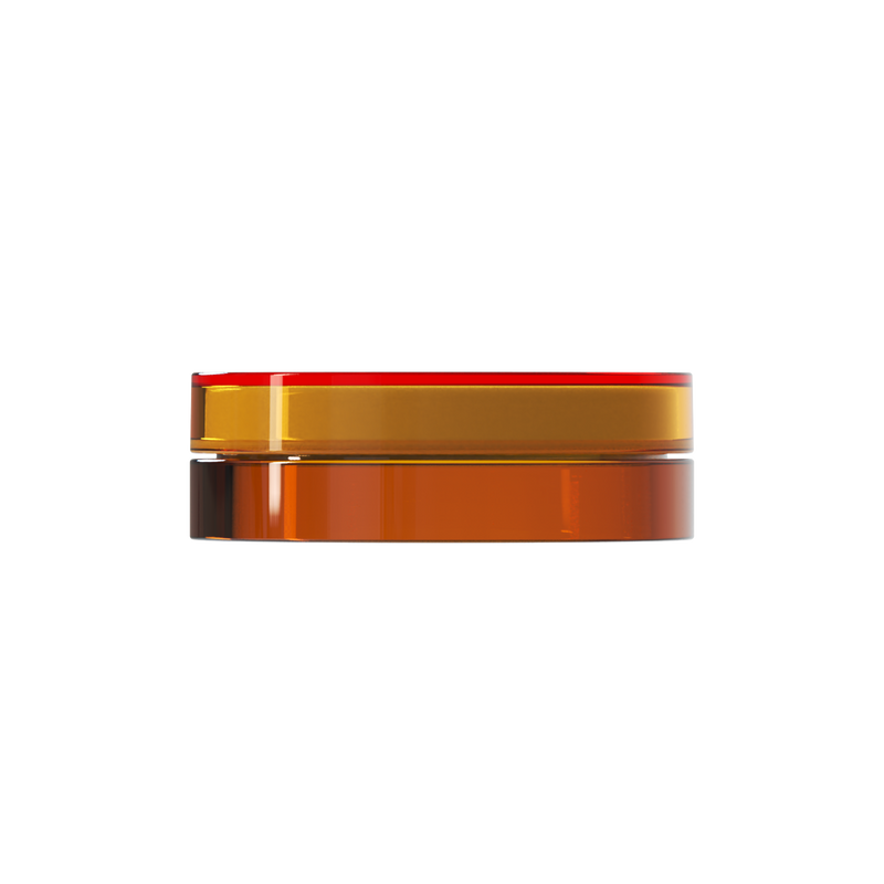 Sai 05 interchangeable cosmetic holder, red cap with a rust orange body, front view