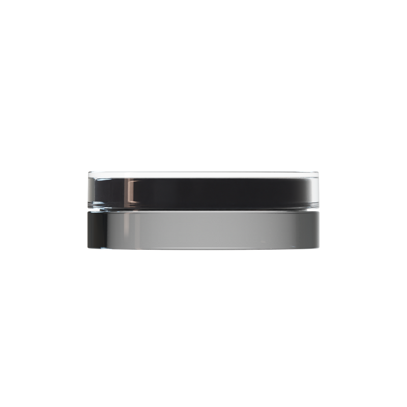 Sai 09 interchangeable cosmetic holder, clear cap with a grey body, front view