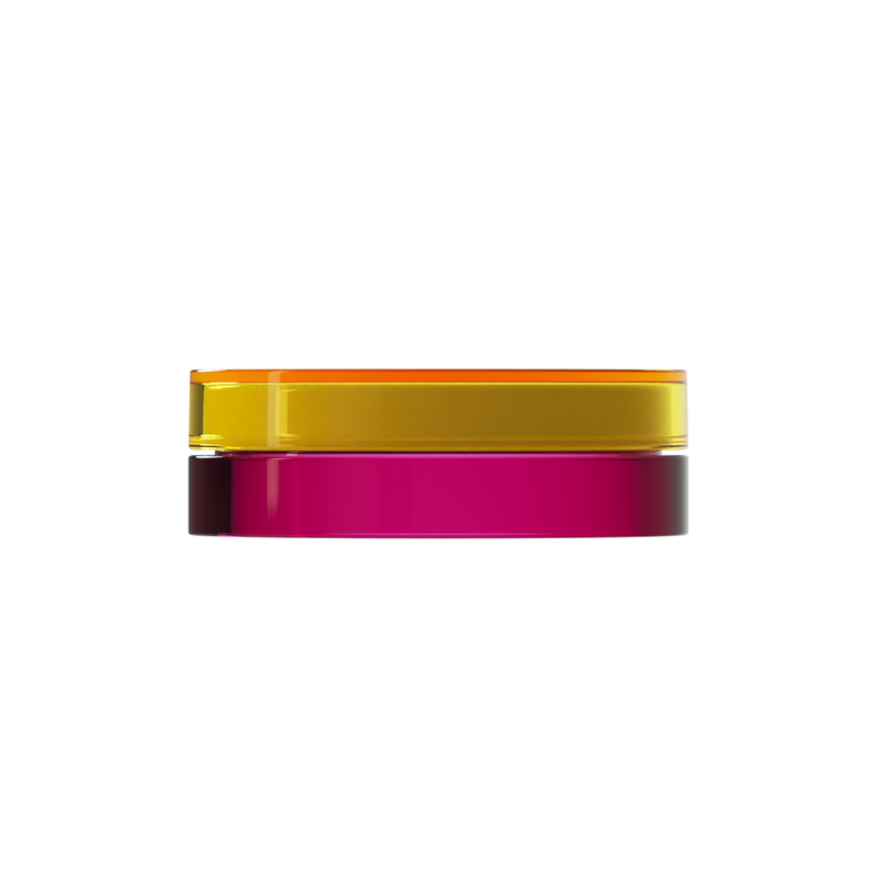 Sai 12 interchangeable cosmetic holder, orange cap with a magenta body, front view