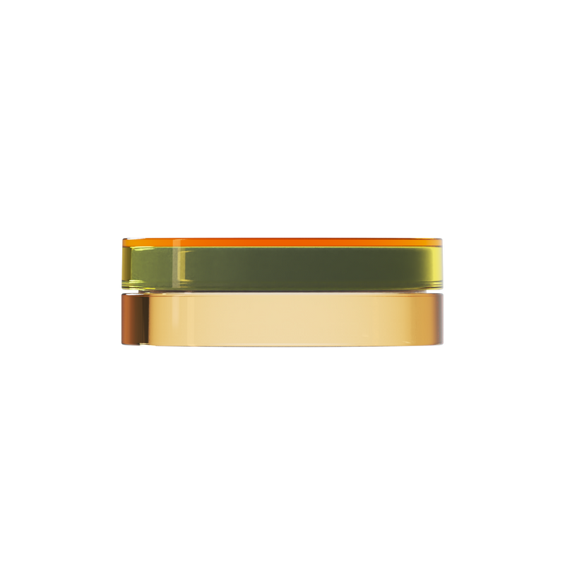 Sai 15 interchangeable cosmetic holder, orange cap with a sand body, front view