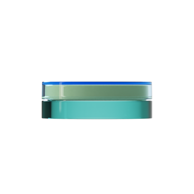 Sai 16 interchangeable cosmetic holder, blue cap with a turquoise body, front view
