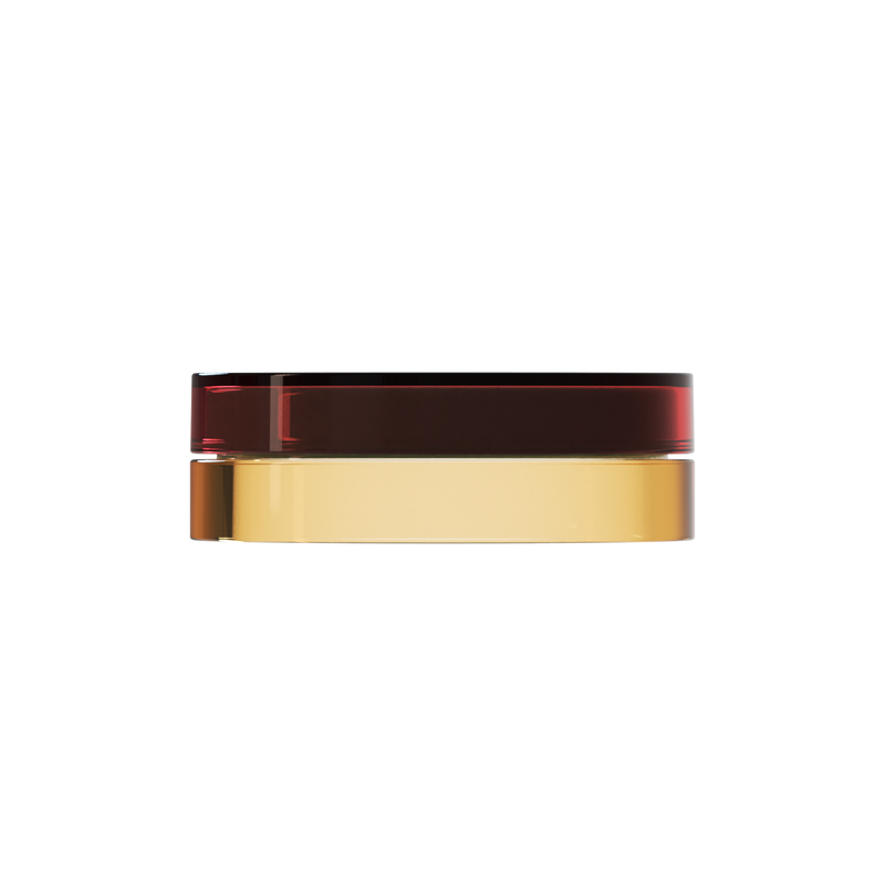 Sai 17 interchangeable cosmetic holder, dark brown cap with a sand body, front view