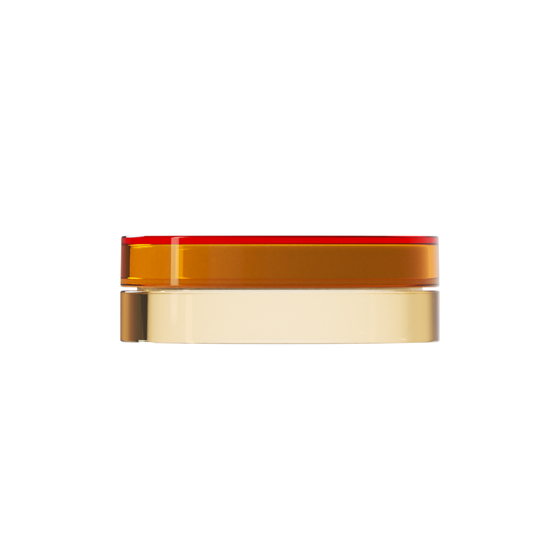 Sai 19 interchangeable cosmetic holder, red cap with a cream body, front view