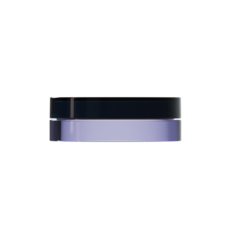 Sai 33 interchangeable cosmetic holder, midnight navy cap with a periwinkle body, front view