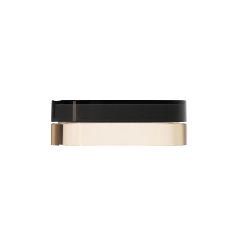 Sai 37 interchangeable cosmetic holder, black cap with a cream body, front view