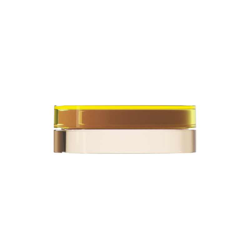 Sai 41 interchangeable cosmetic holder, yellow cap with a cream body, front view